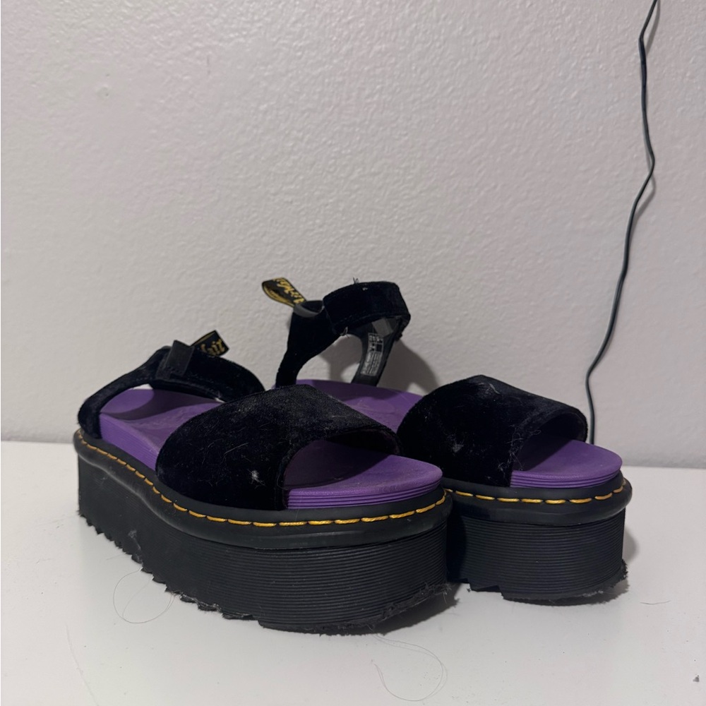 Black and Purple Platform Doc Marten X-Girl Sandals